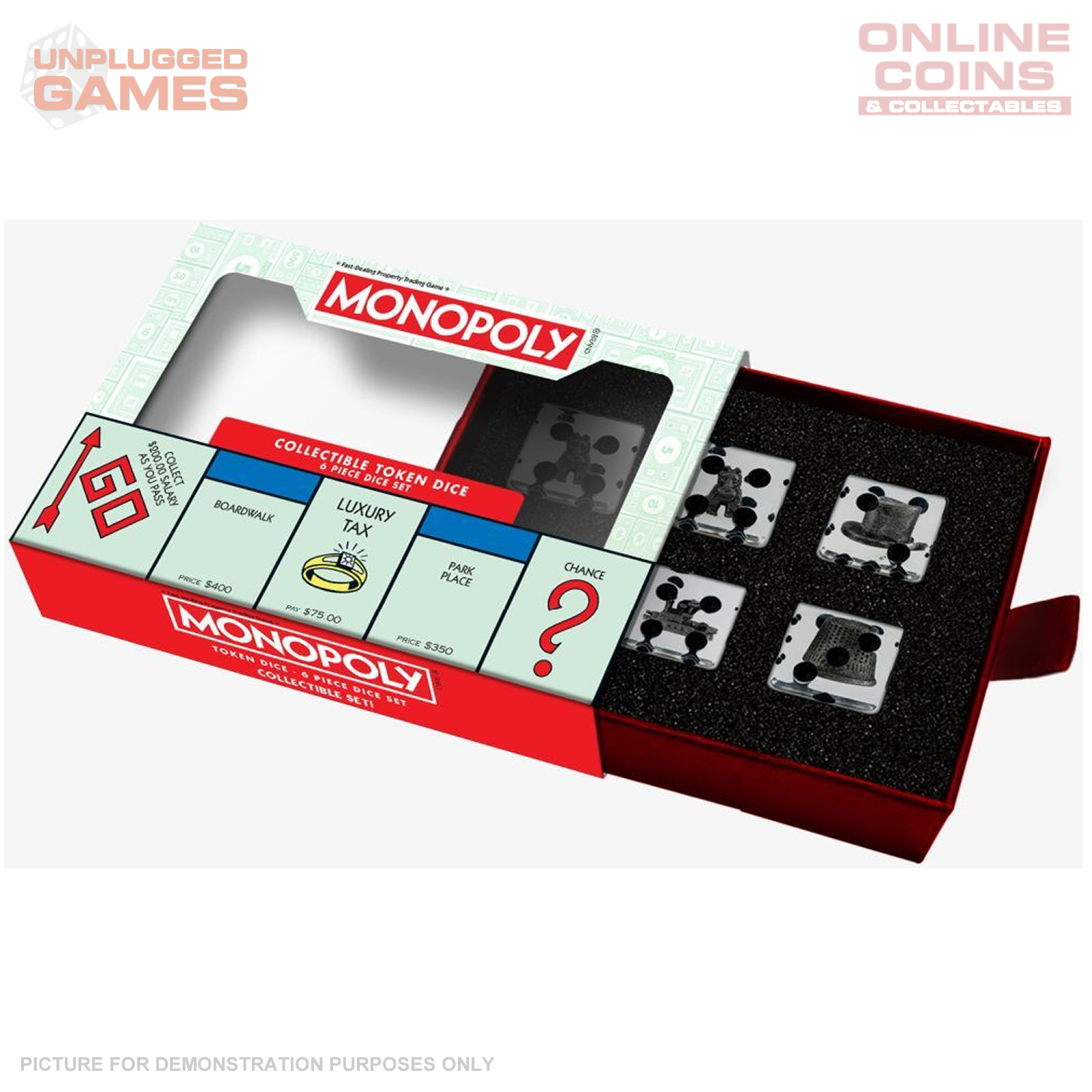 Monopoly 22mm Oversized Dice and Token Set